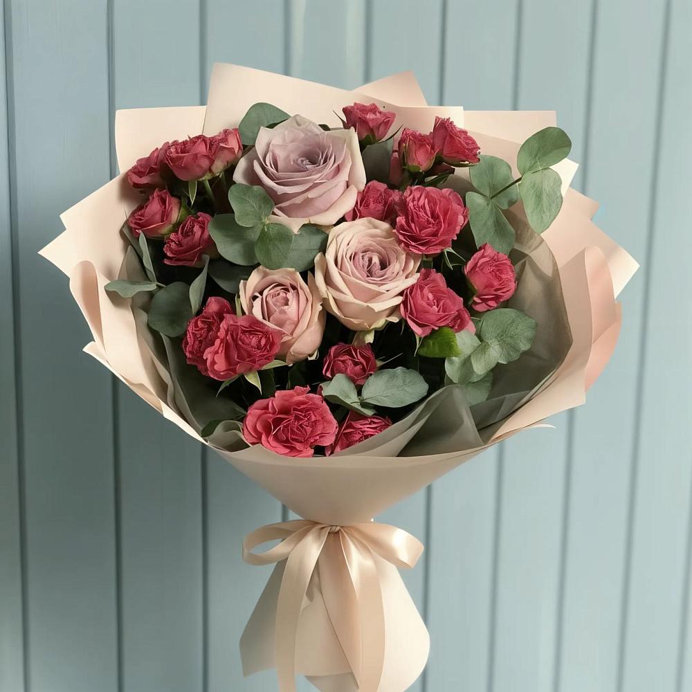 Букет цветов из: Гвоздики и Розы в Бесленеевской