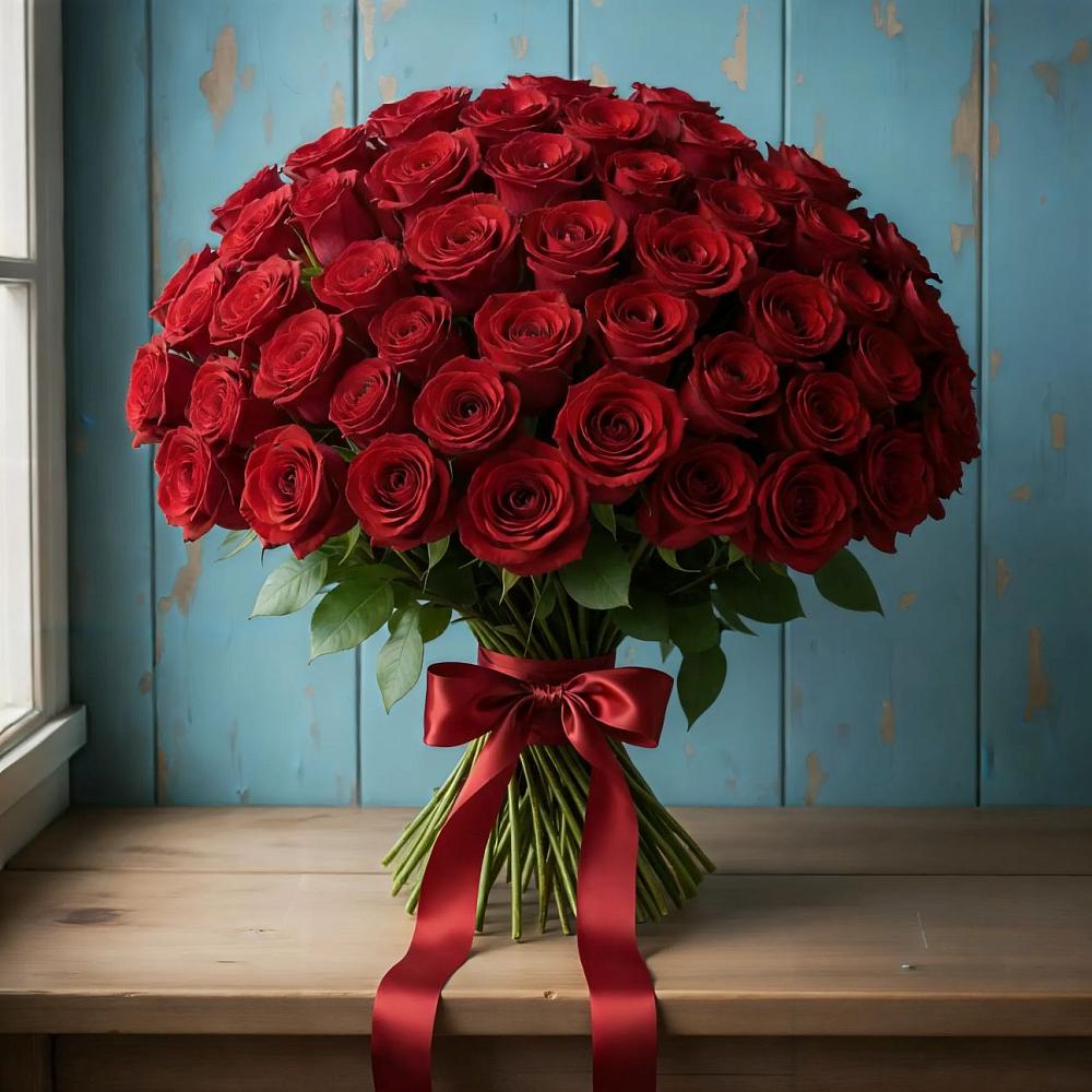 Букет Красные розы Блэк Меджик в Бесленеевской