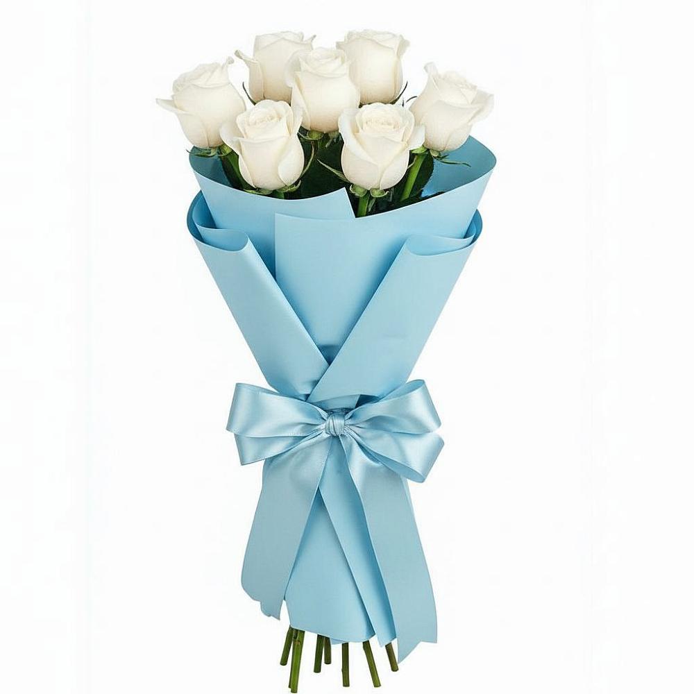 Букет 7 белых роз Проуд в Бесленеевской