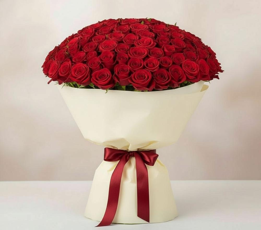Букет 101 Красная роза Милано в Бесленеевской