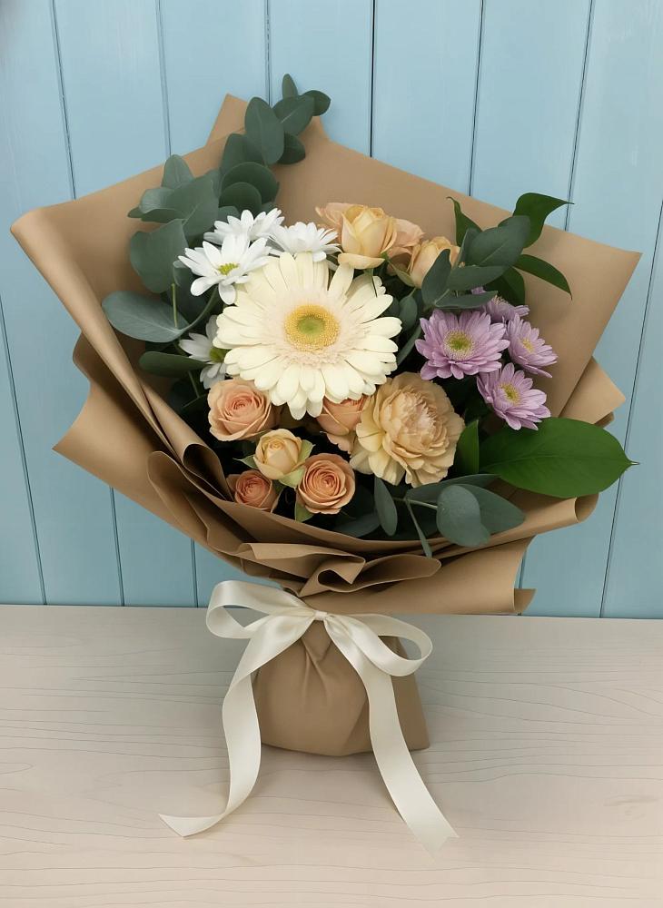 Букет цветов из: Герберы и Хризантемы в Бесленеевской
