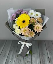 Букет цветов из:  Розы, Герберы и Хризантемы в Бесленеевской