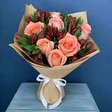 Букет цветов из:  Розы и Альстромерии в Бесленеевской