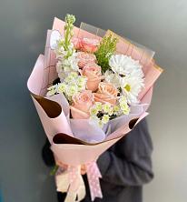 Букет цветов из:  Хризантемы и Розы в Бесленеевской