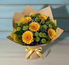 Букет цветов из:  Герберы и Хризантемы в Бесленеевской