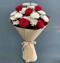 Букет цветов из:  Розы и Хризантемы в Бесленеевской