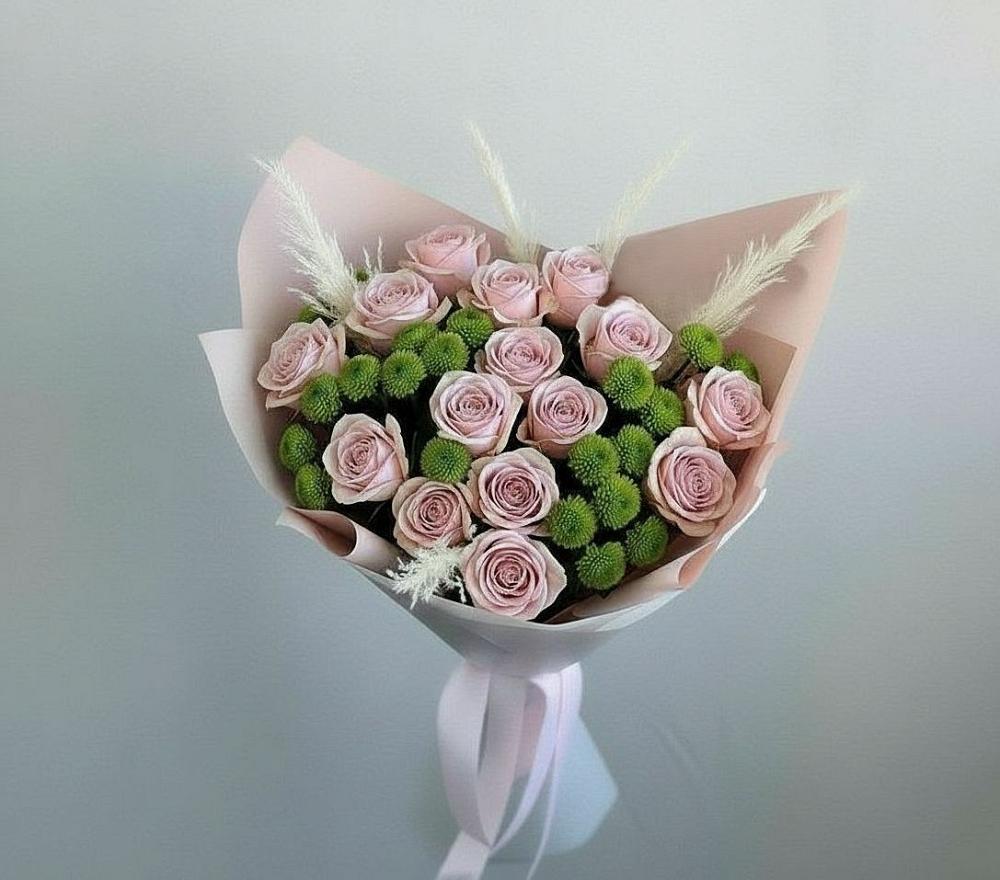 Букет цветов из: Розы и Хризантемы в Бесленеевской