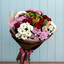 Букет цветов из:  Розы, Хризантемы и Альстромерии в Бесленеевской