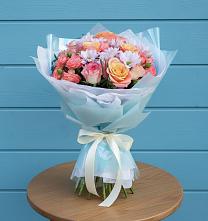 Букет цветов из:  Хризантемы и Розы в Бесленеевской